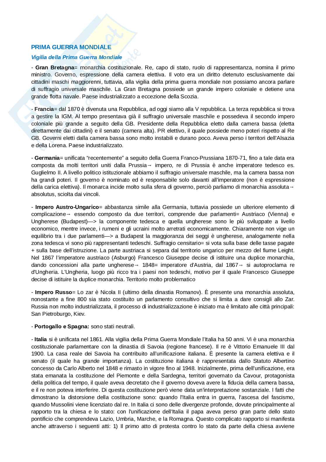 Appunti Storia contemporanea Pag. 1