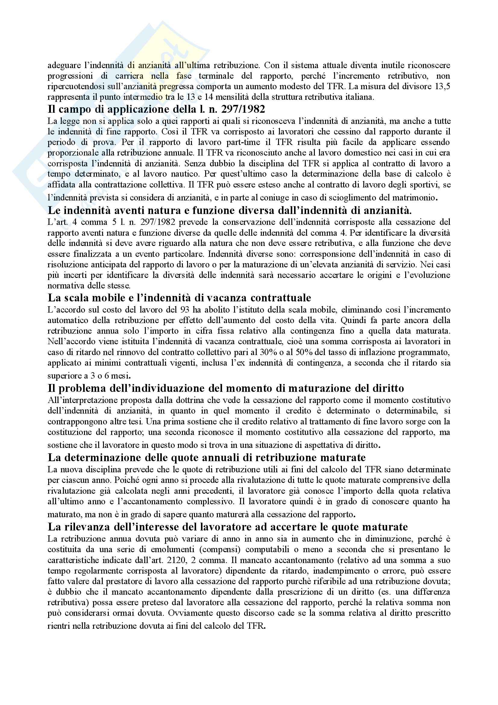 Diritto del lavoro - Tfr Pag. 2