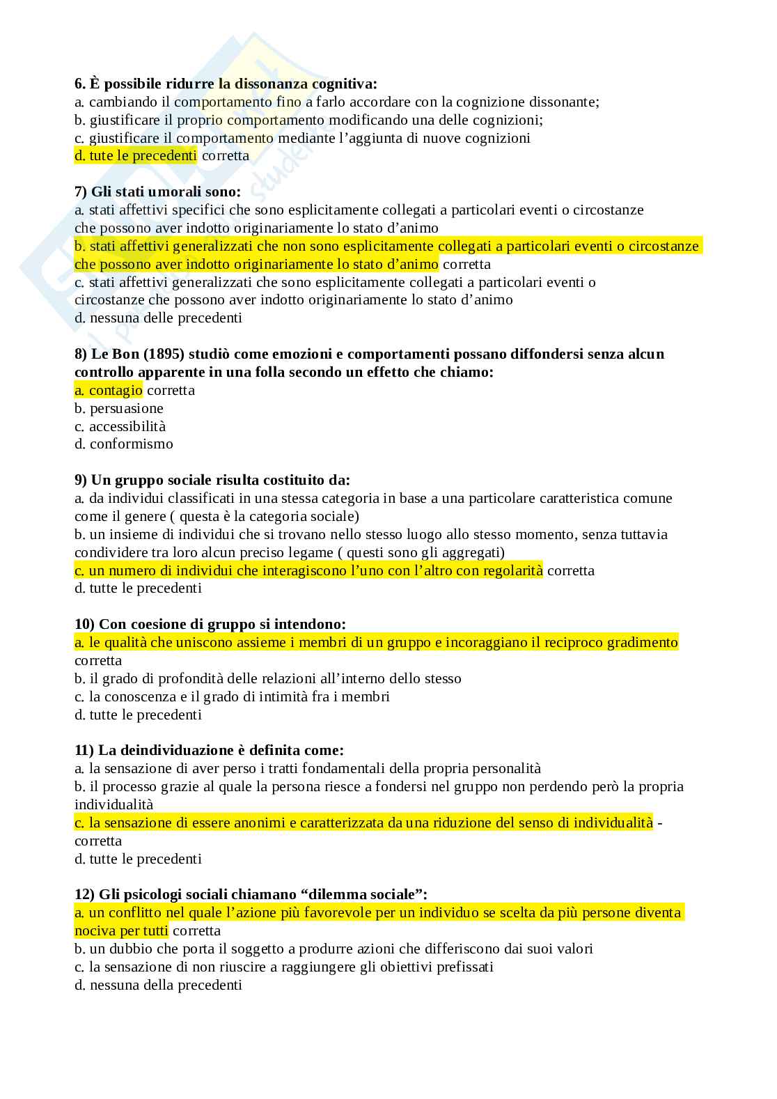 Domande e risposte Psicologia sociale Pag. 2