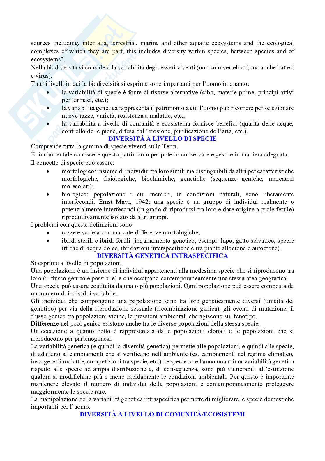 Gestione e tutela della biodiversità e del paesaggio Pag. 2