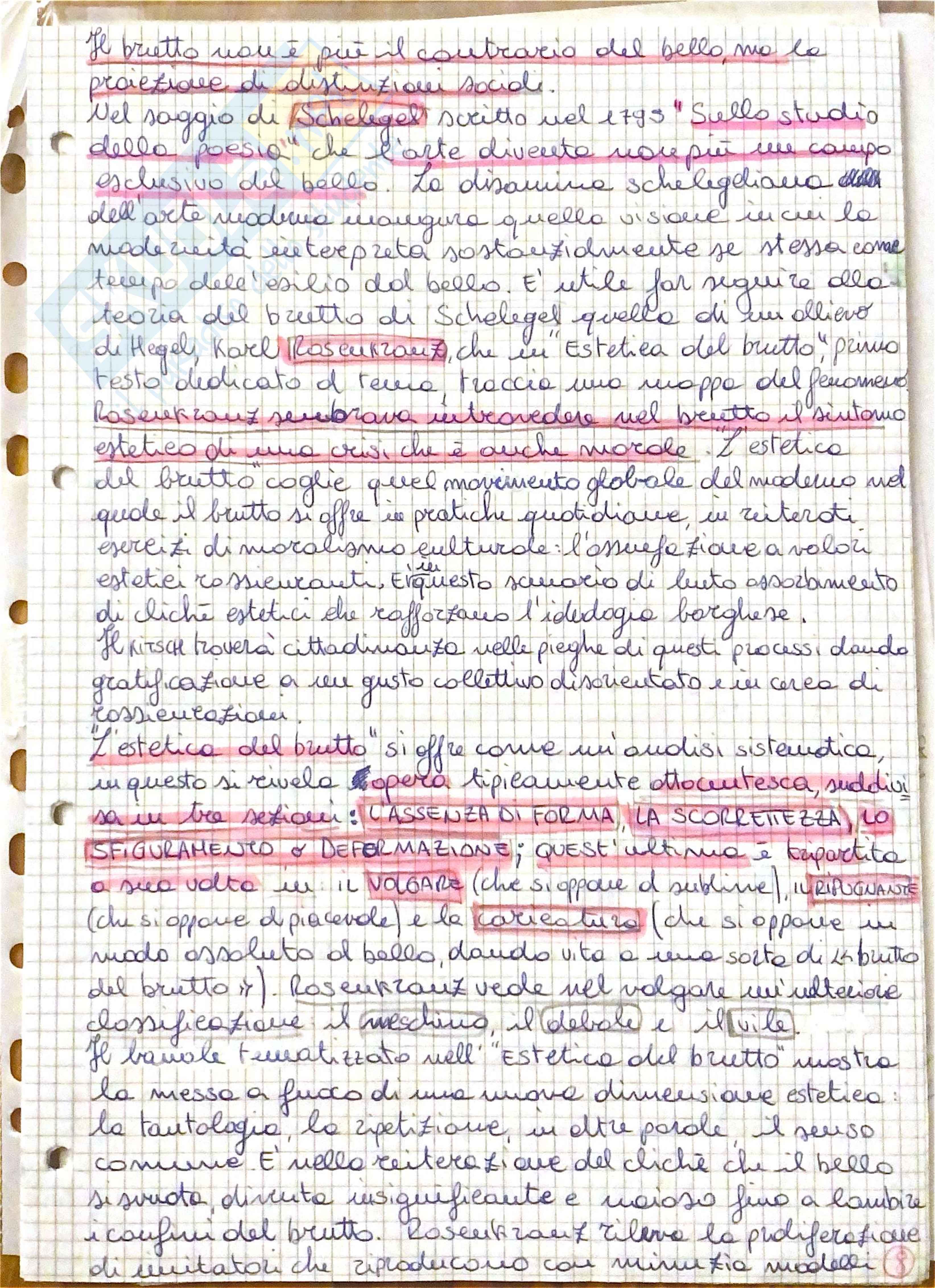 Riassunto esame Estetica, Prof. Mecacci Andrea, libro consigliato Il kitsch, Mecacci Pag. 6