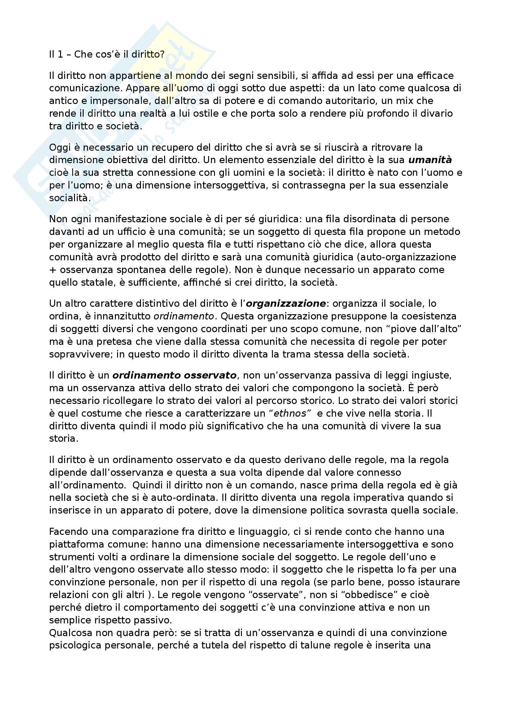 Riassunto esame Storia del Diritto Medievale e Moderno, prof. Speciale, libro consigliato Prima Lezione di Diritto, Grossi Pag. 1