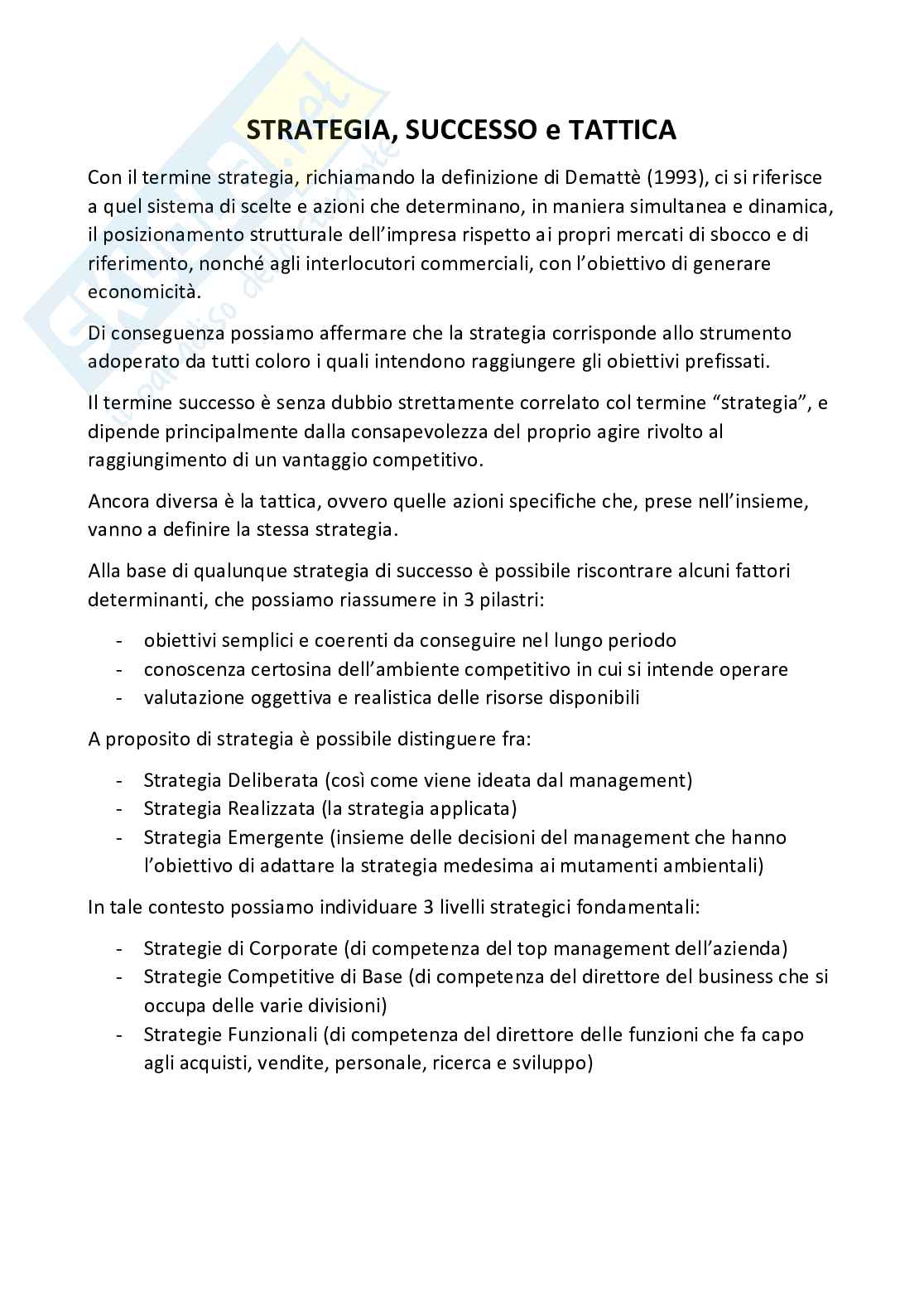 Appunti di Strategia e politica aziendale Pag. 1