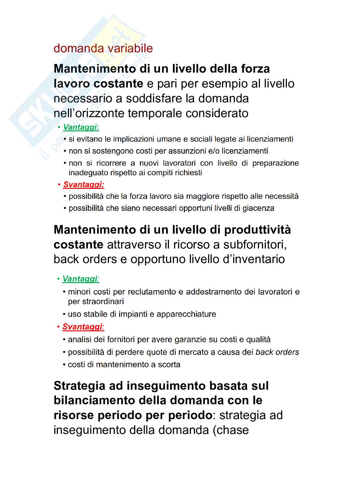 Ipotesi di domande Programmazione e controllo della produzione Pag. 36