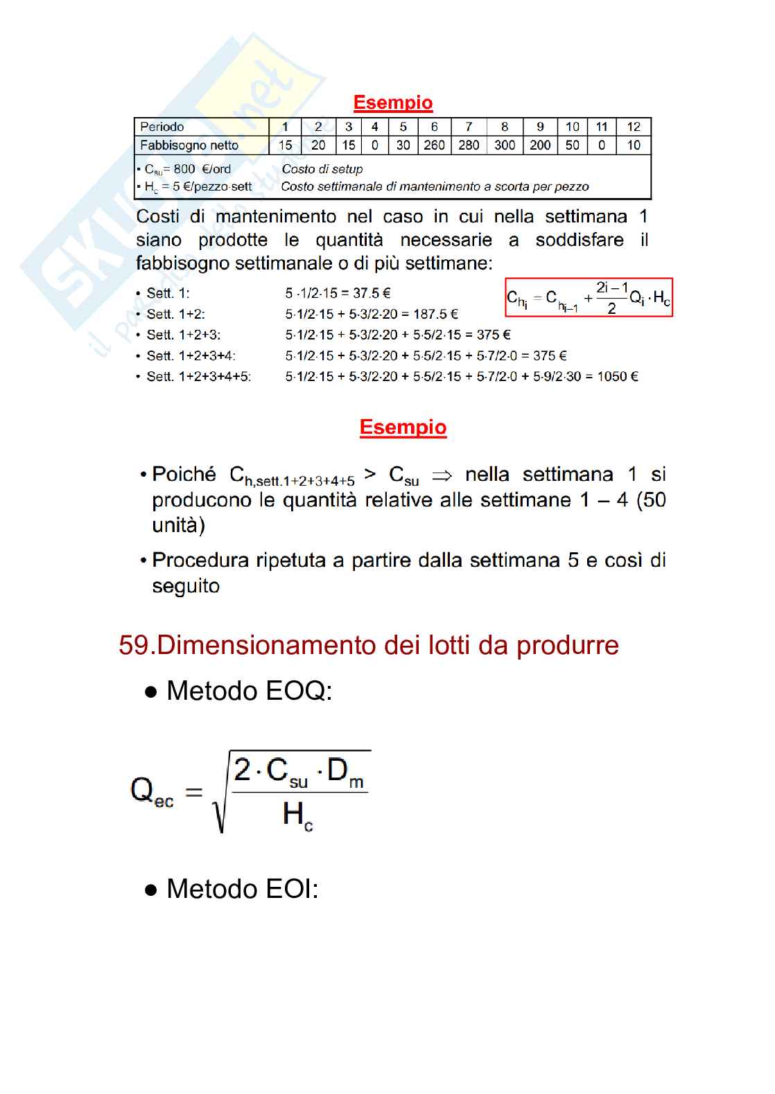 Ipotesi di domande Programmazione e controllo della produzione Pag. 51