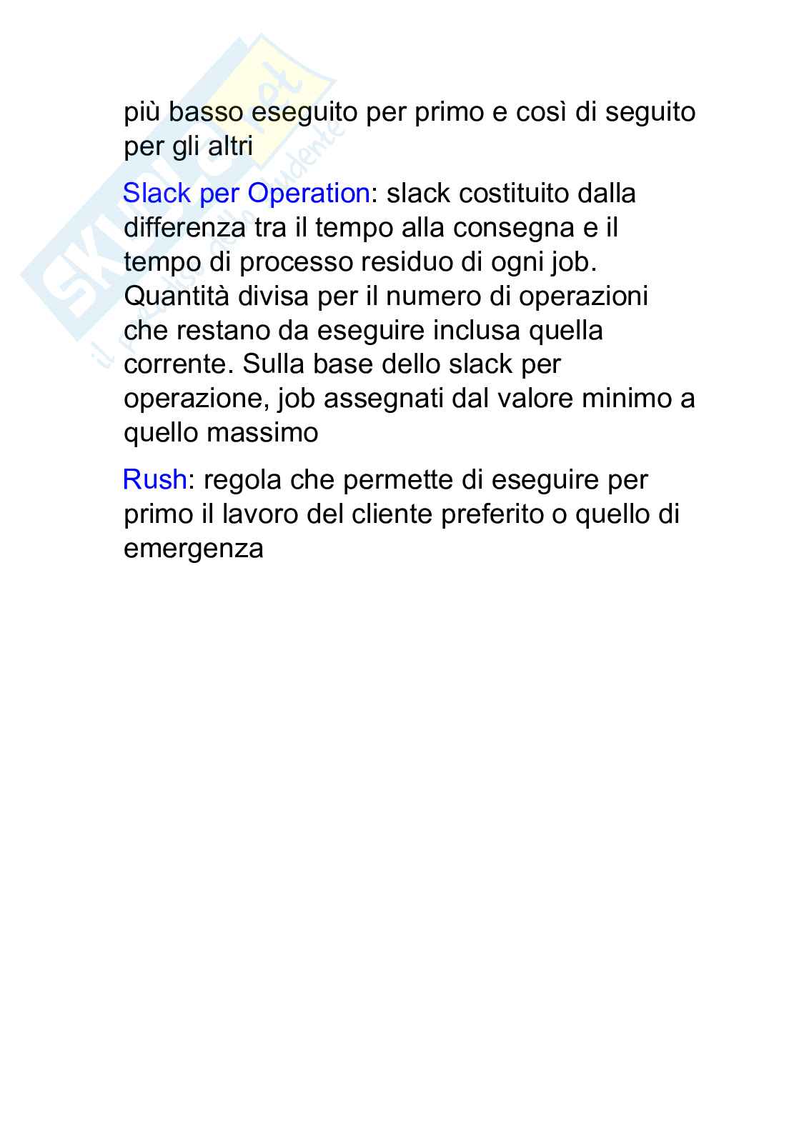 Ipotesi di domande Programmazione e controllo della produzione Pag. 76