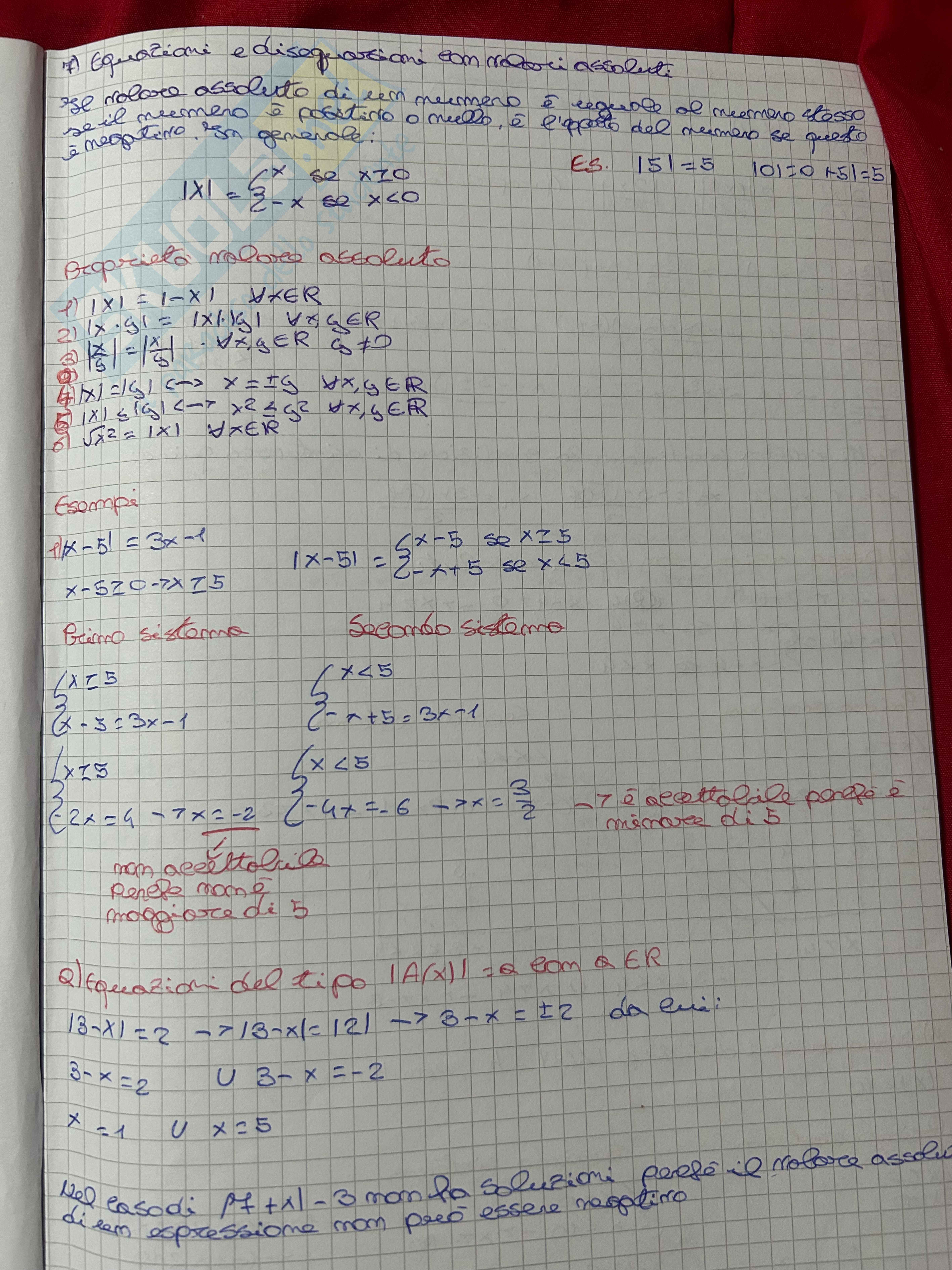 Appunti di Analisi matematica I su equazioni e disequazioni  Pag. 1