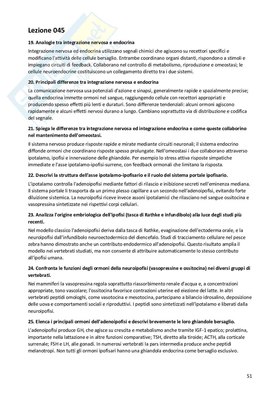 Risposte aperte Anatomia comparata, 2026 Pag. 51