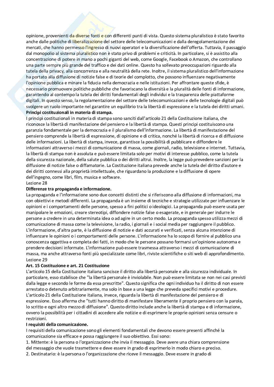 Paniere Diritto dell'informazione e della comunicazione - Risposte aperte - aggiornato (2025) Pag. 16