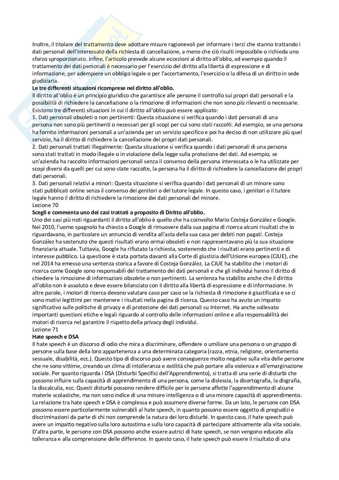 Paniere Diritto dell'informazione e della comunicazione - Risposte aperte - aggiornato (2025) Pag. 46