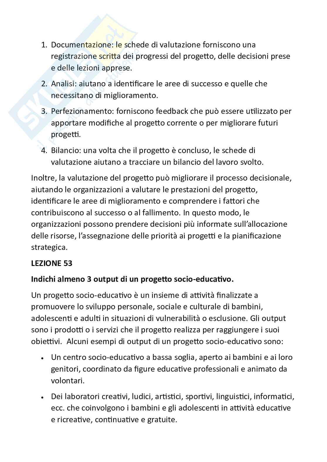 Paniere risposte aperte Servizi per l'infanzia: progetti e gestione, corretto Pag. 51