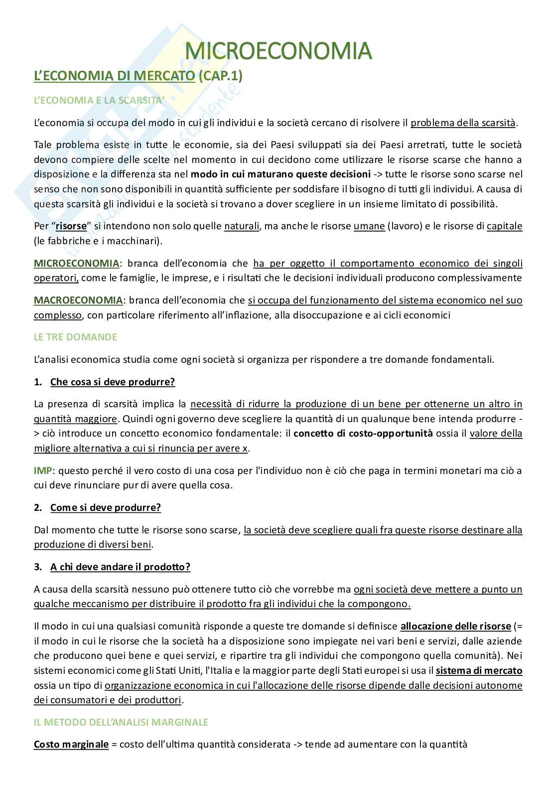 Appunti di Istituzioni di microeconomia Pag. 1