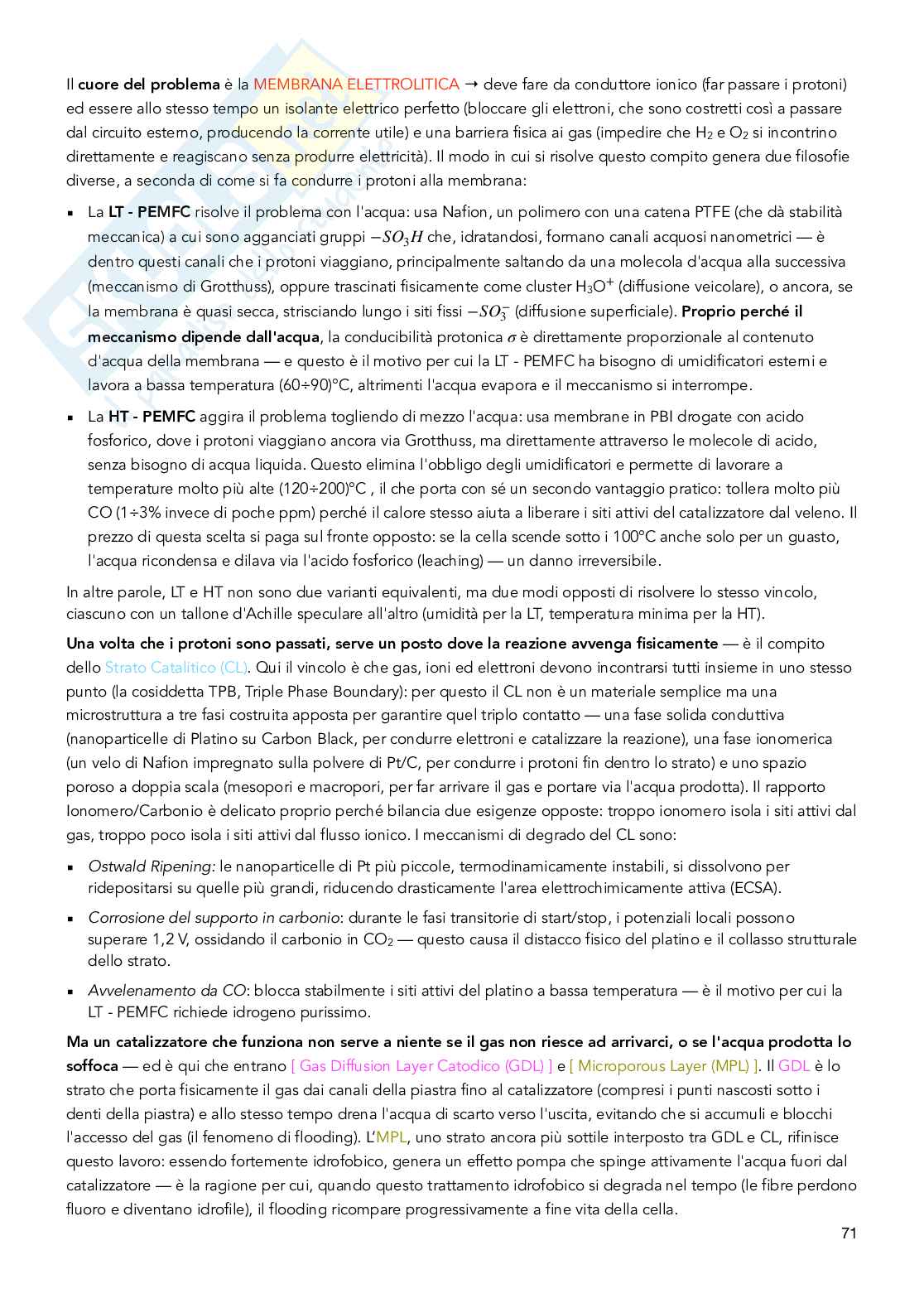 Tecnologie dell'idrogeno e dello storage elettrochimico Pag. 71