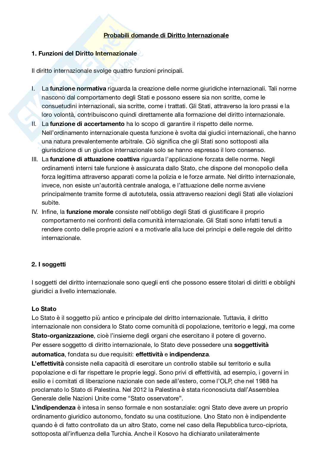 Appunti Diritto internazionale  Pag. 1
