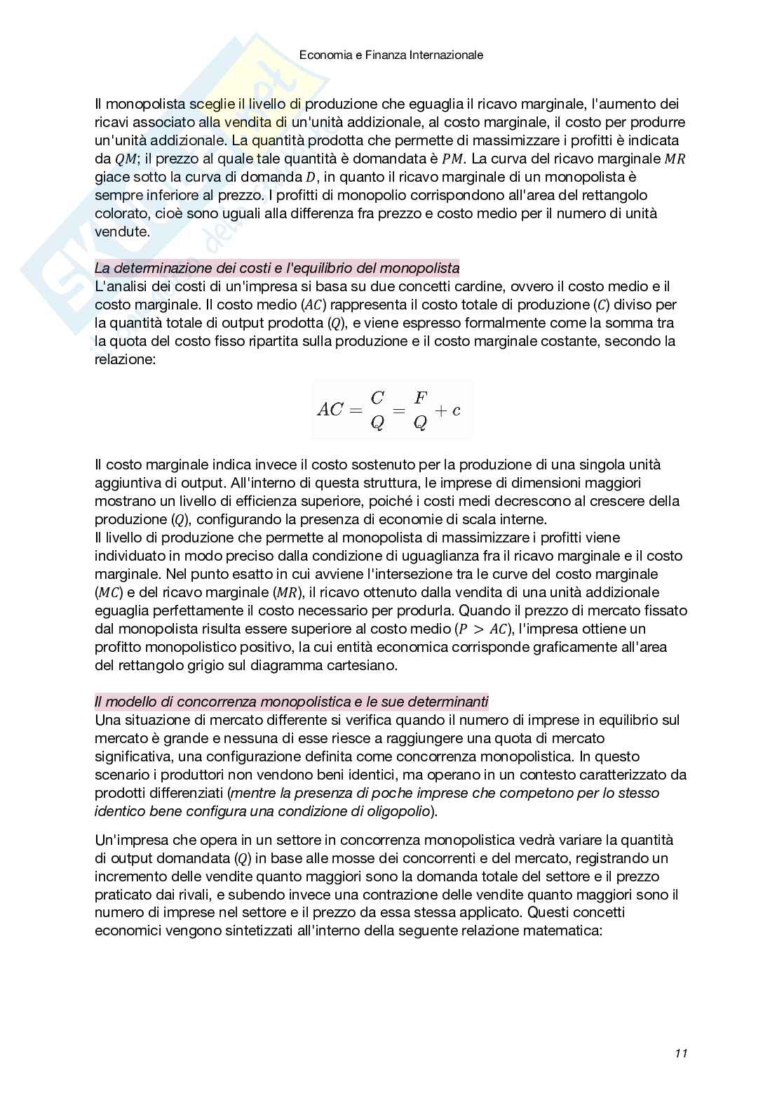 Riassunto esame Economia e finanza internazionale, Prof. Carbonari Lorenzo, libro consigliato Economia internazionale (Vol. 1 e 2), XII Edizione, Krugman, Obstfeld, Melitz Pag. 11