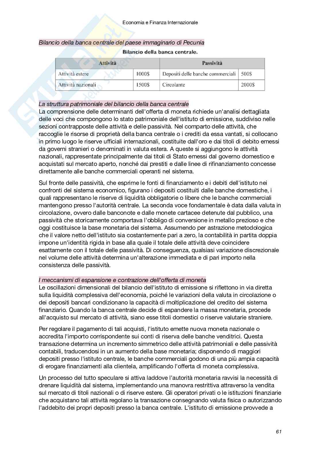 Riassunto esame Economia e finanza internazionale, Prof. Carbonari Lorenzo, libro consigliato Economia internazionale (Vol. 1 e 2), XII Edizione, Krugman, Obstfeld, Melitz Pag. 61