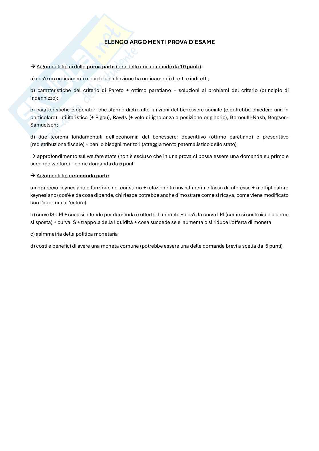Riassunto esame Politica economica, Prof. Degli Antoni Giacomo, libro consigliato Politica economica e macroeconomia/ Fondamenti di Politica economica, Valli, Geuna, Burlando/Acocella Pag. 46