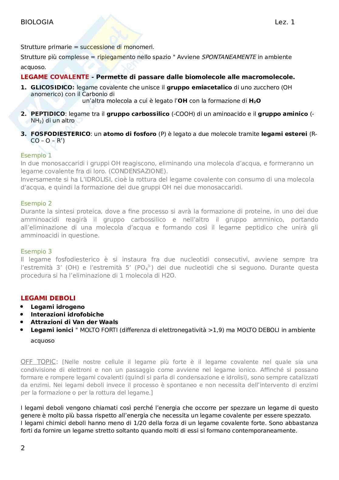 Biologia - Lezione 1 Pag. 2