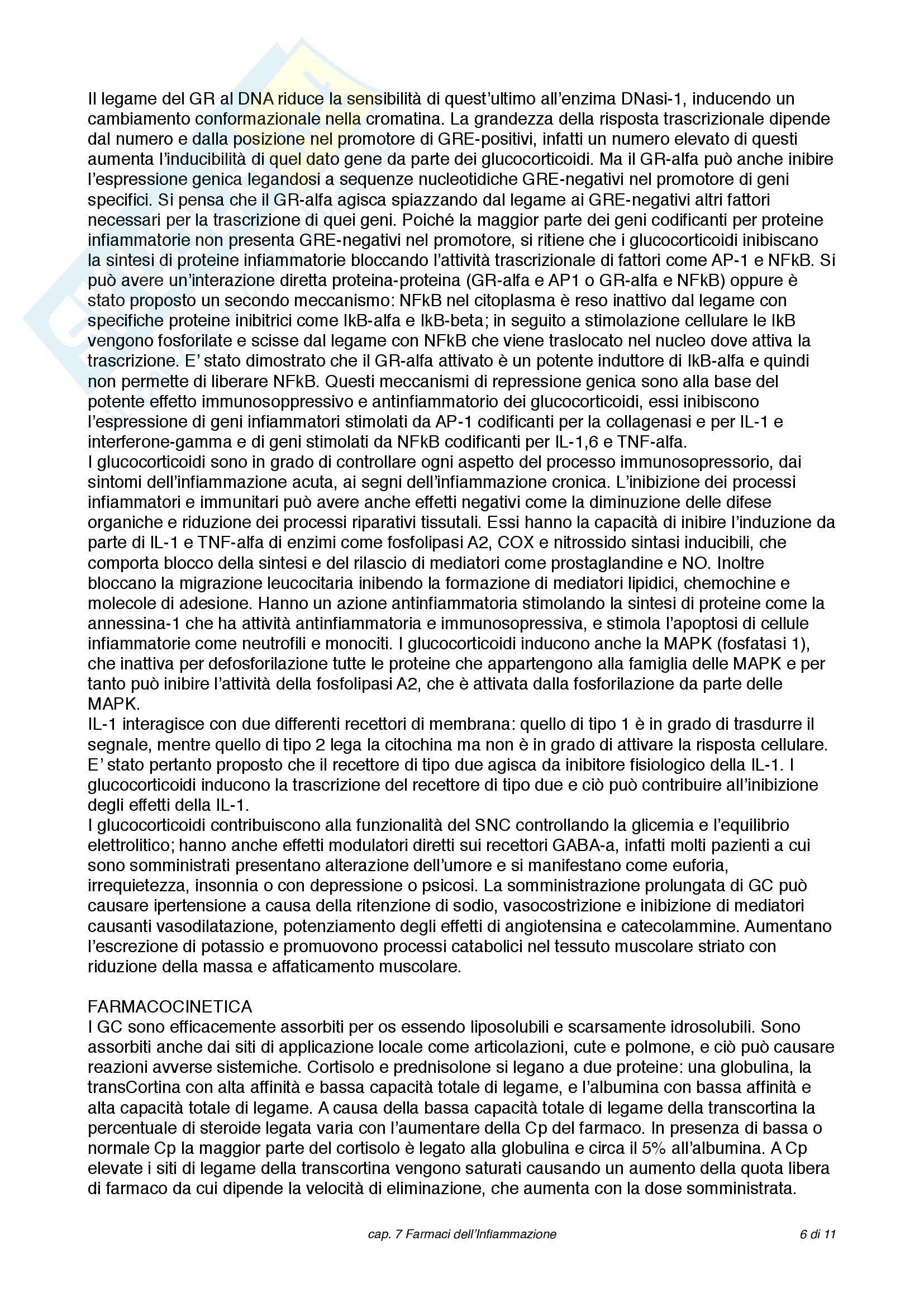 Antiinfiammatori, Farmacologia e farmacoterapia Pag. 6