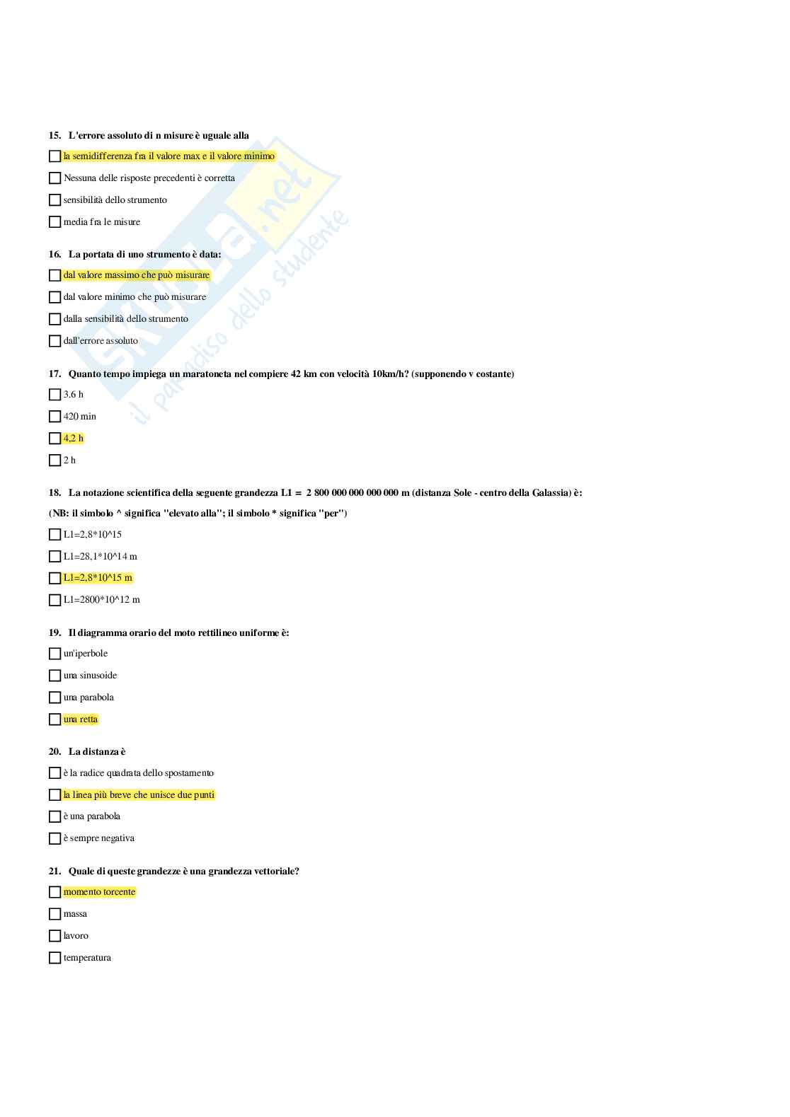 Paniere Fisica applicata - Risposte multiple (2026) Pag. 16