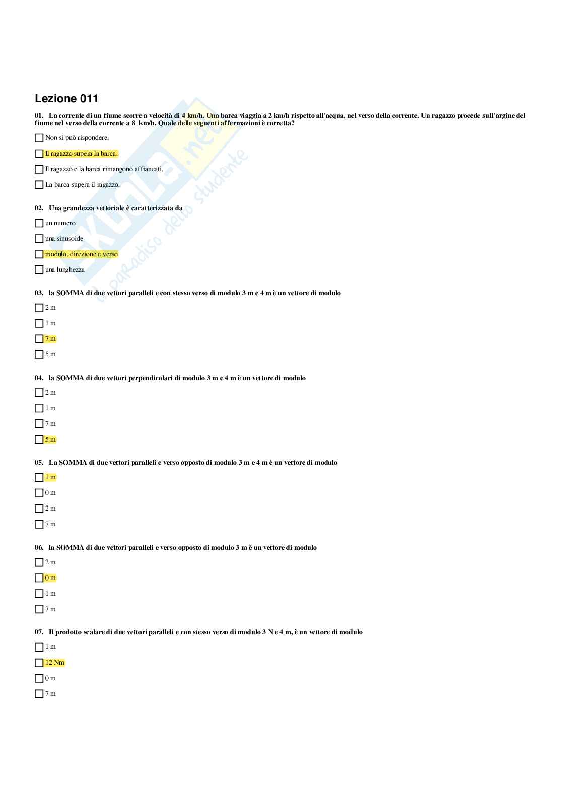 Paniere Fisica applicata - Risposte multiple (2026) Pag. 21