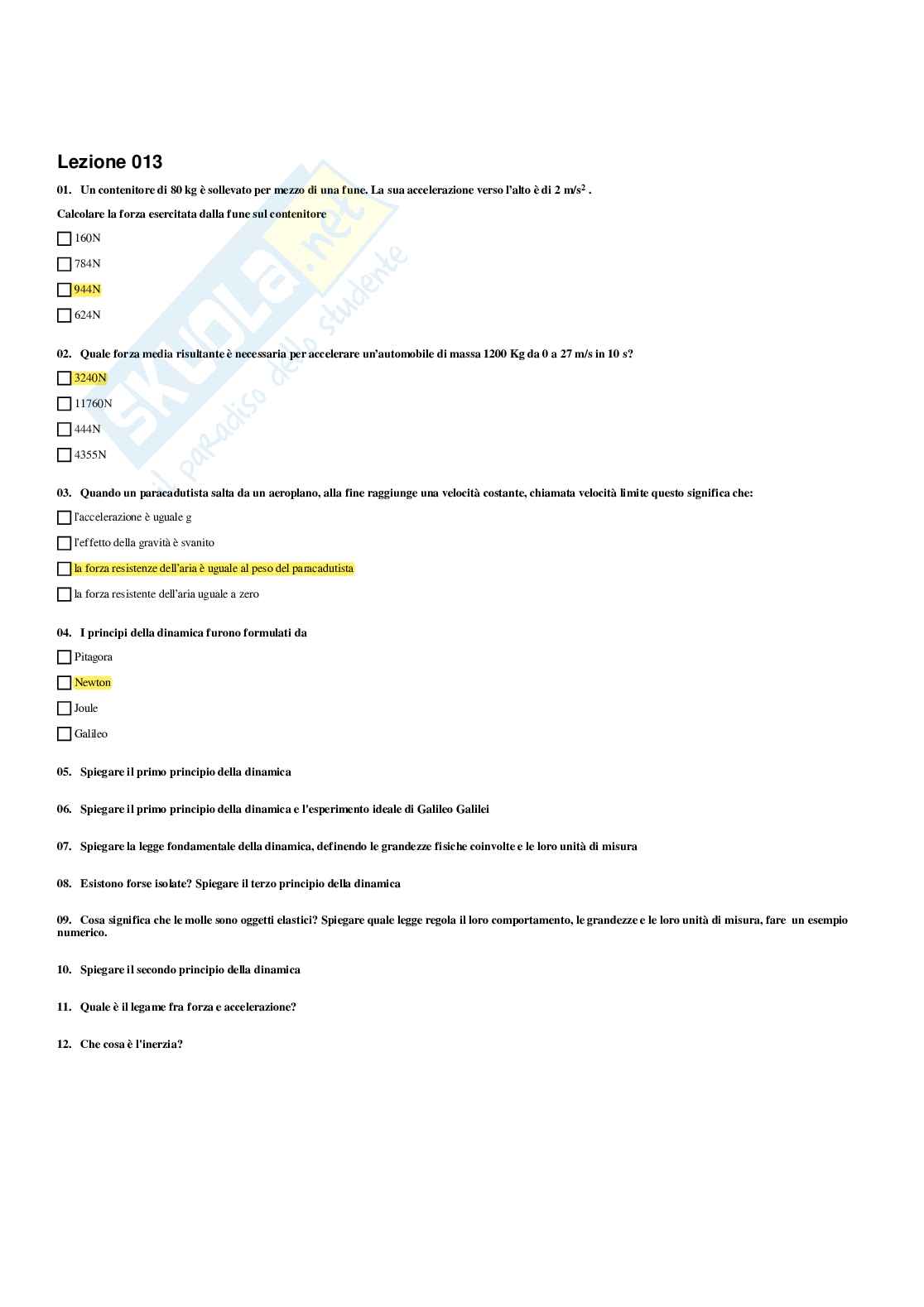 Paniere Fisica applicata - Risposte multiple (2026) Pag. 26