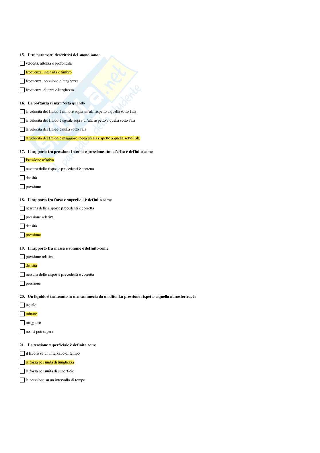 Paniere Fisica applicata - Risposte multiple (2026) Pag. 61