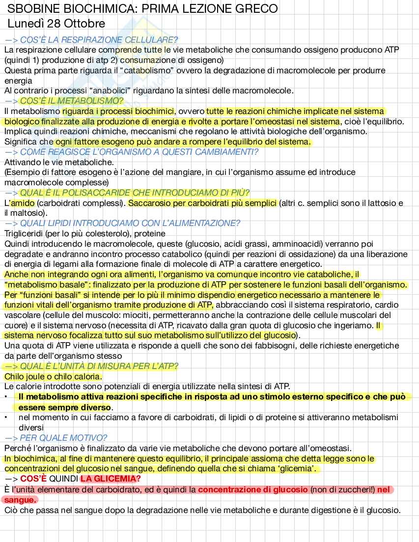 Biochimica e biologia molecolare Pag. 1