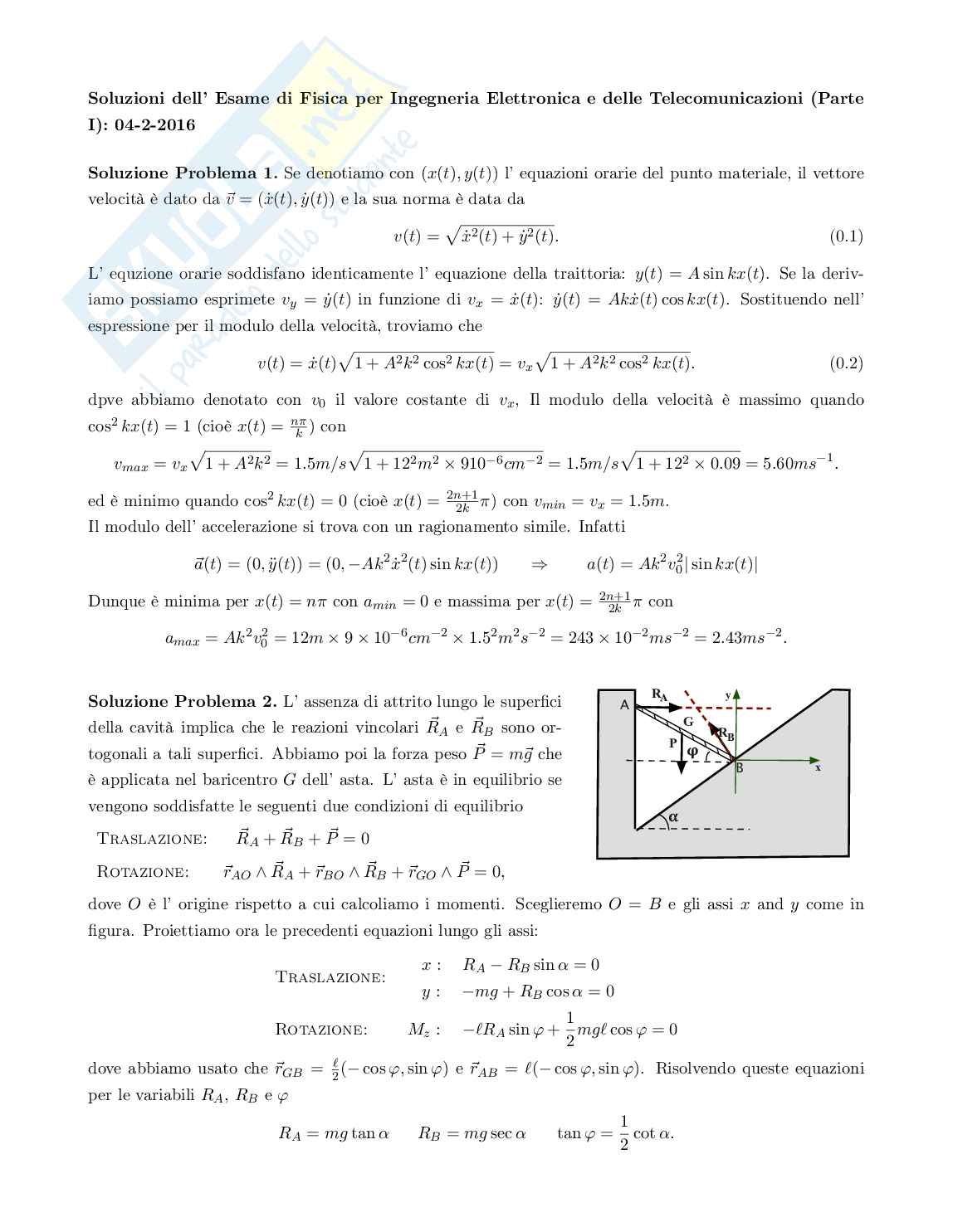 Esercizi di esame di Fisica 1 e Fisica 2 Pag. 2