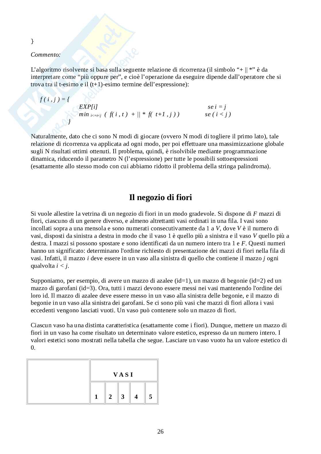 Tecniche algoritmiche per la risoluzione di problemi di ottimizzazione Pag. 26