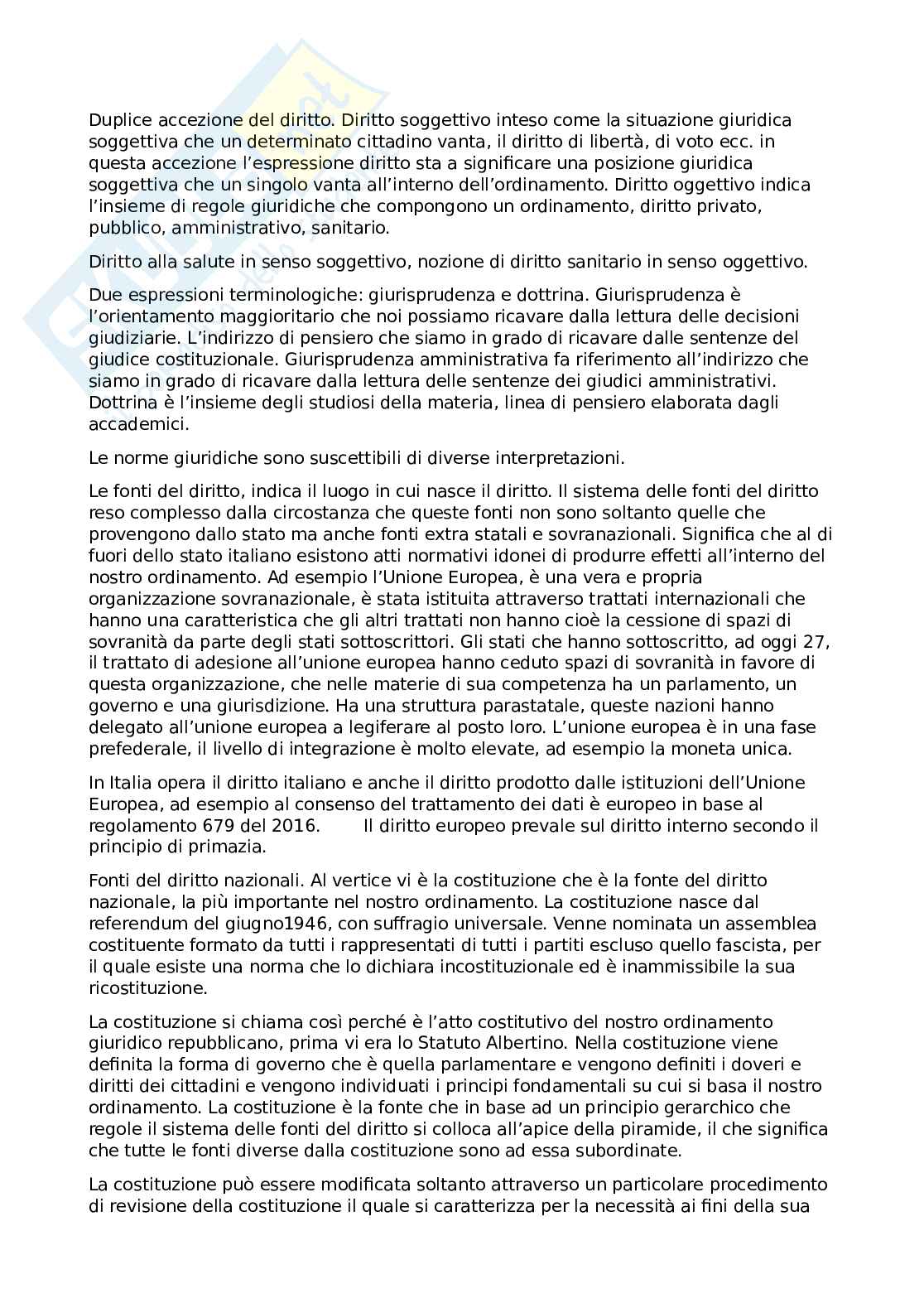 Appunti di Diritto sanitario Pag. 2