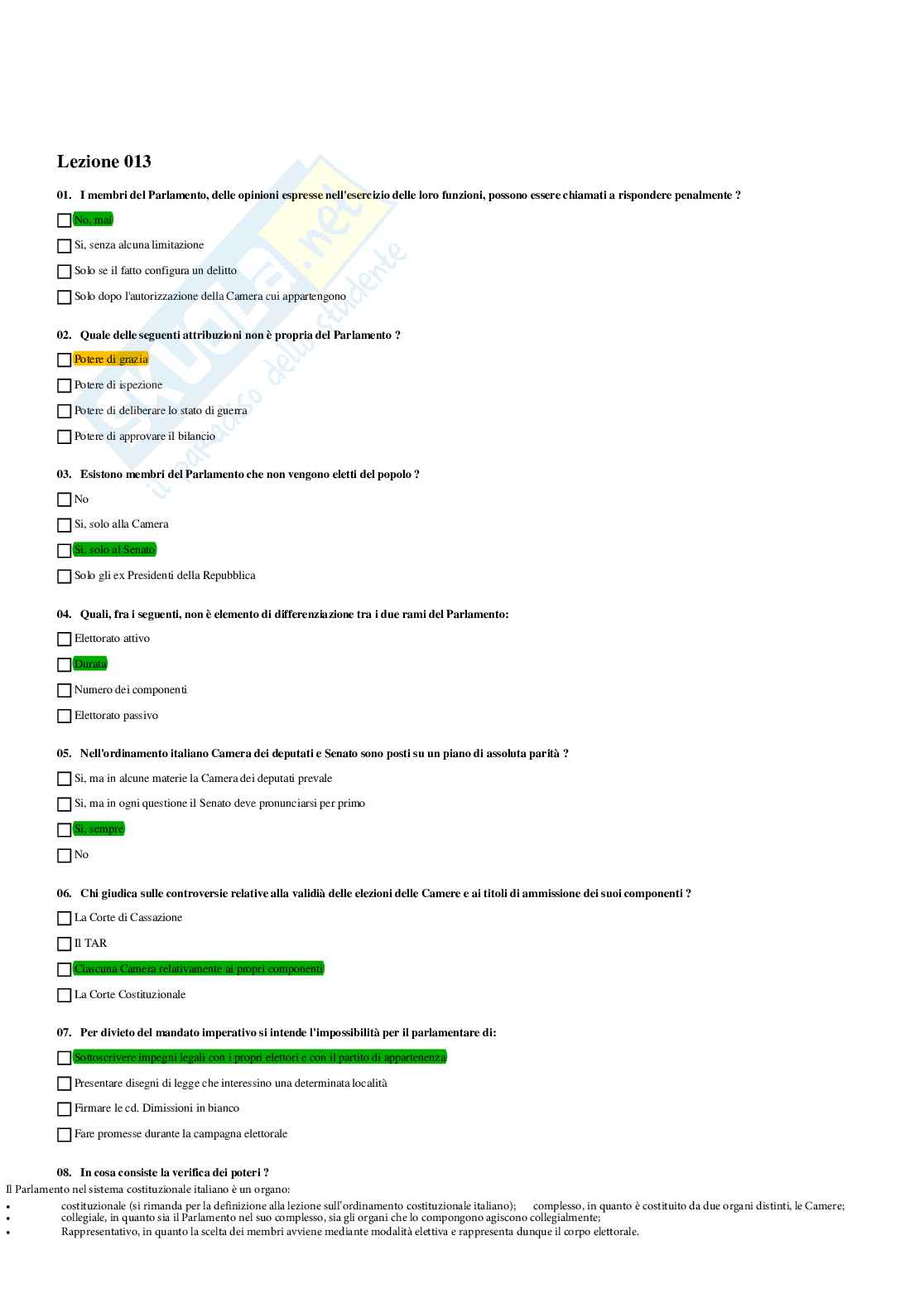 Paniere Completo di Istituzione di diritto pubblico (2026) - Risposte Multiple e Aperte Corrette Pag. 21