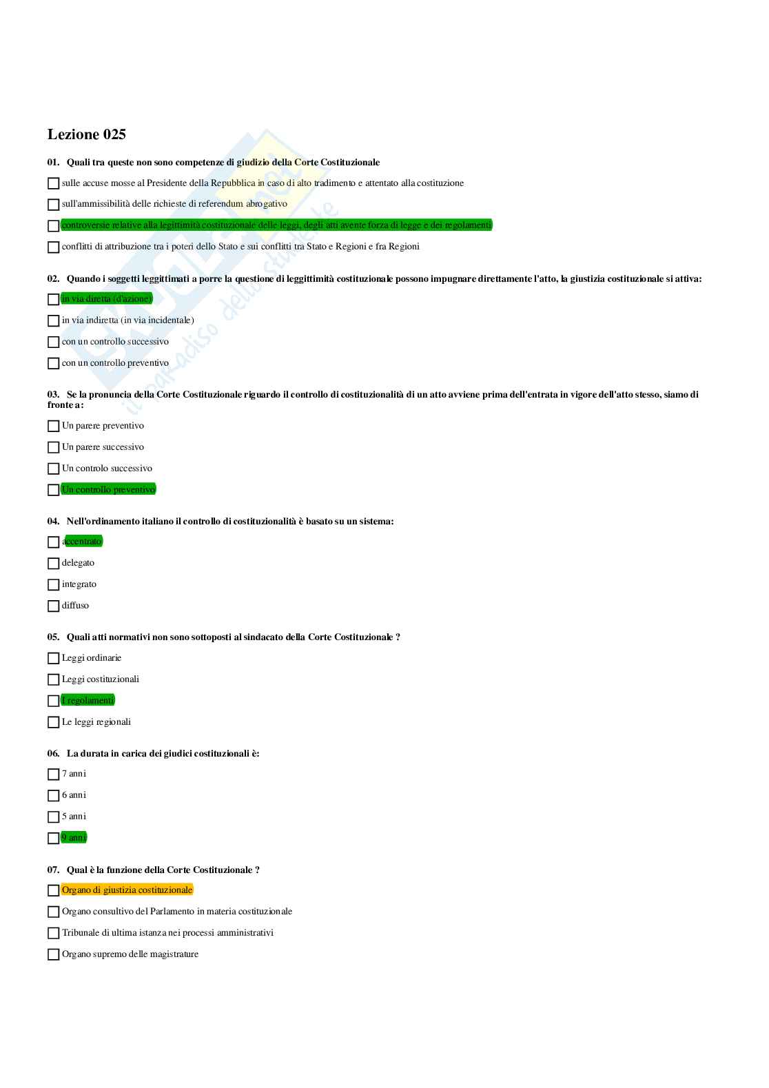 Paniere Completo di Istituzione di diritto pubblico (2026) - Risposte Multiple e Aperte Corrette Pag. 46