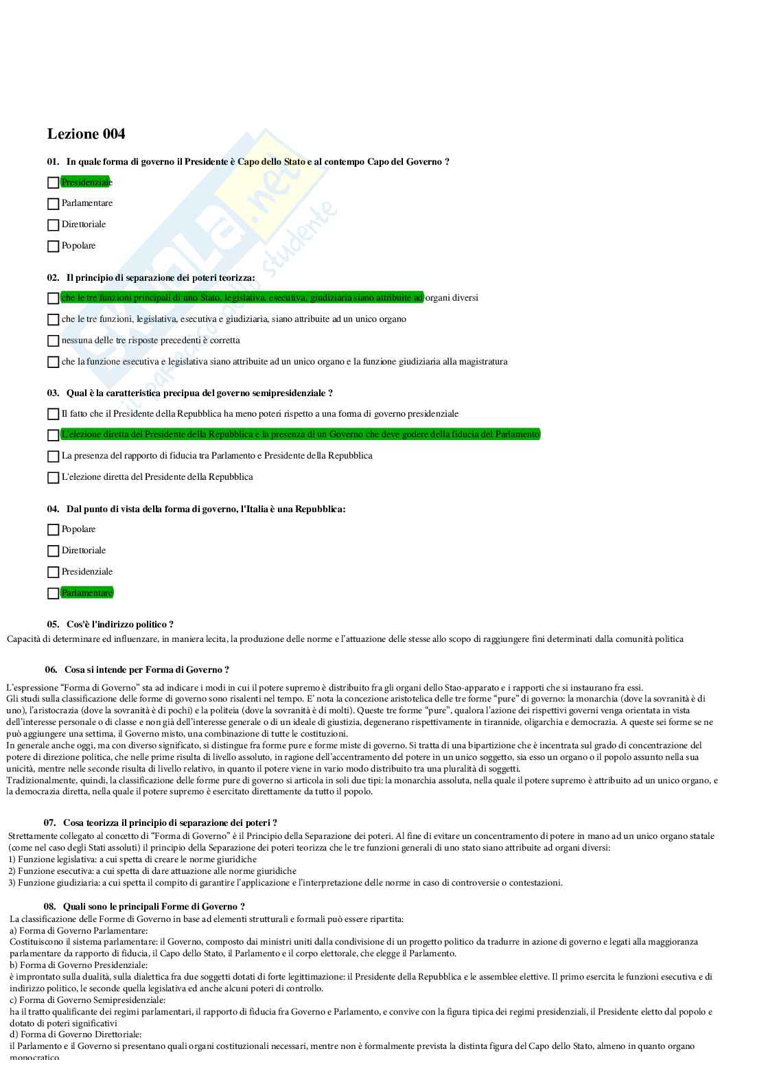 Paniere Completo di Istituzione di diritto pubblico (2026) - Risposte Multiple e Aperte Corrette Pag. 6