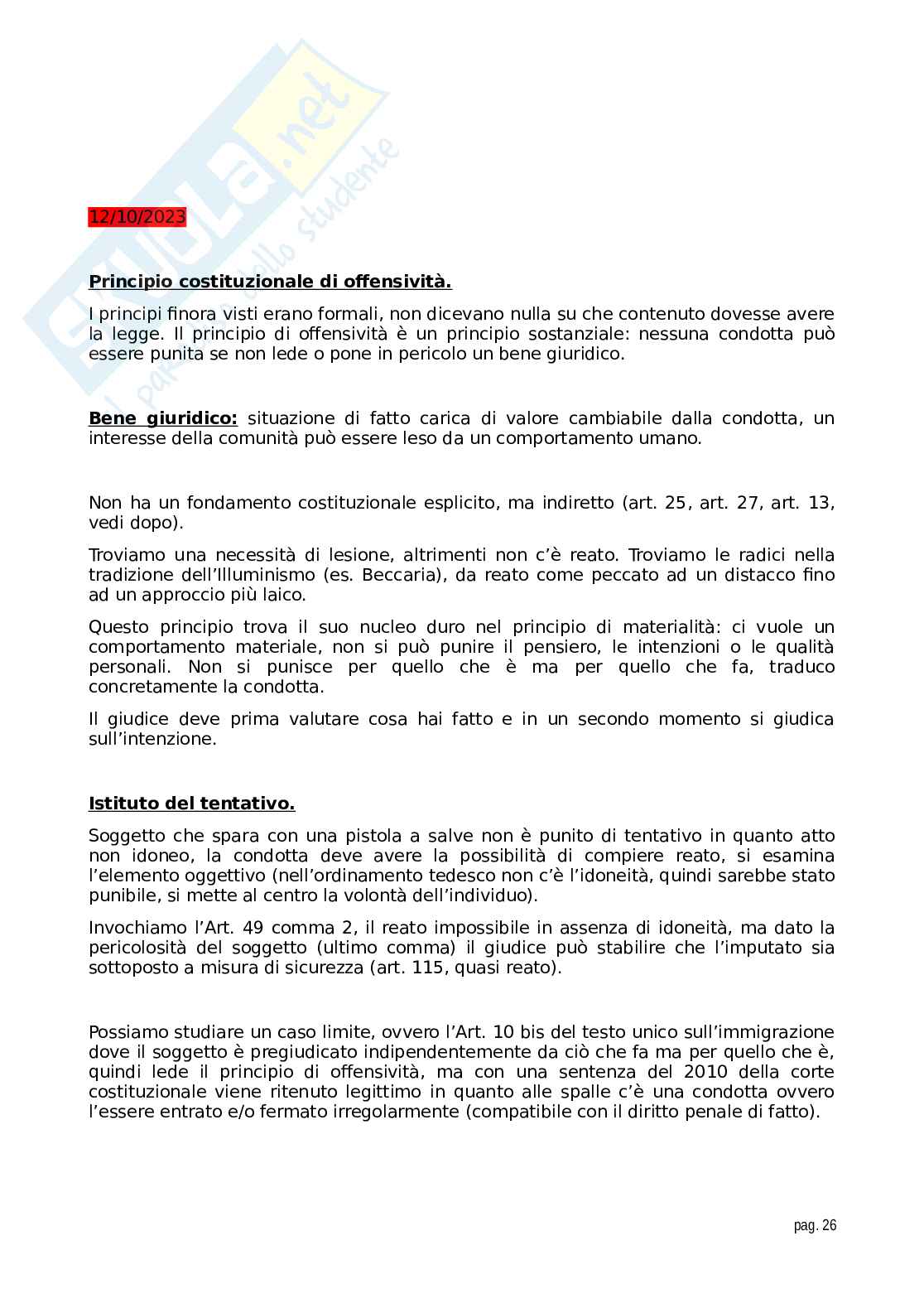 Riassunto esame Diritto penale I, Prof. Masera Luca, libro consigliato Manuale di diritto penale, Giorgio Marinucci, Emilio Dolcini, Gian Luigi Gatta Pag. 26
