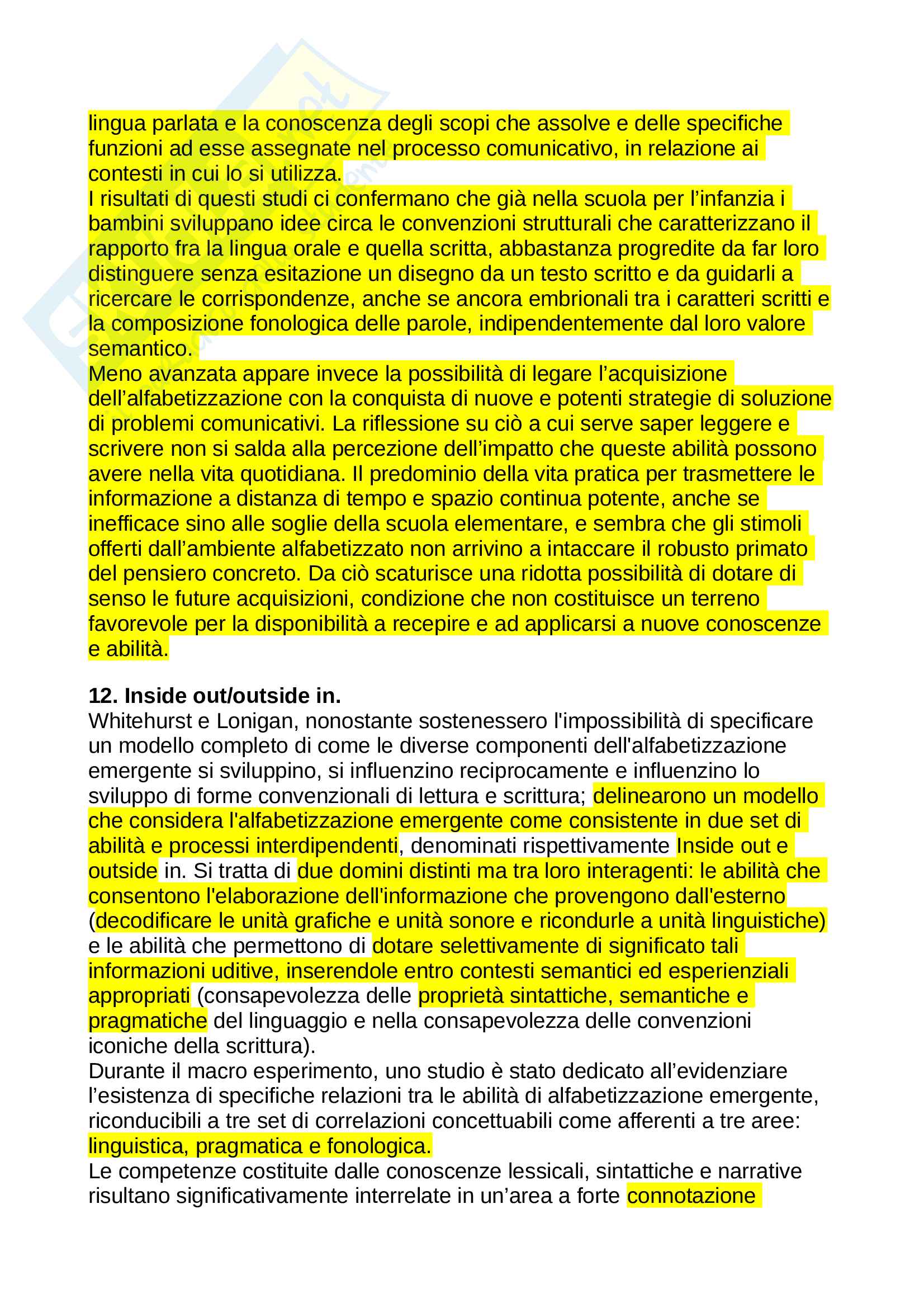 Domande e Risposte tipiche dell'esame di Psicologia dell'Educazione Pag. 11