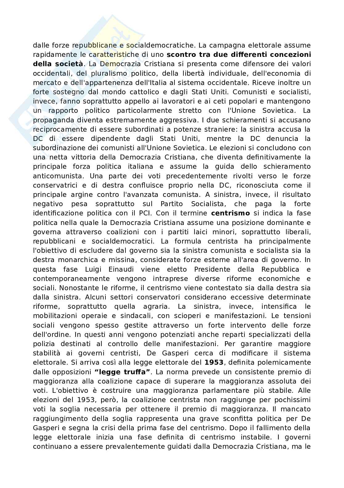 Storia contemporanea - II dopoguerra e nuovi rapporti internazionali Pag. 11