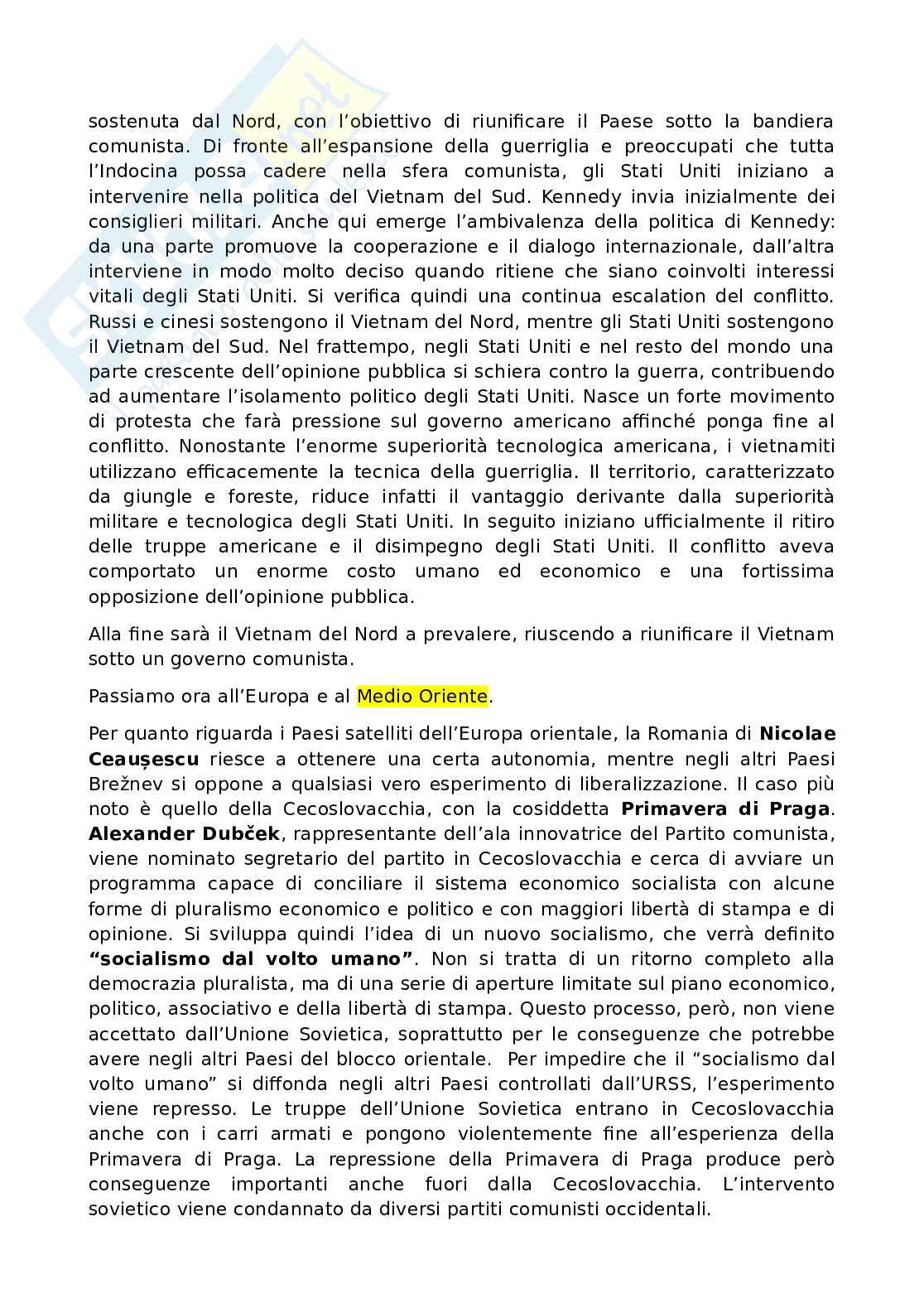 Storia contemporanea - II dopoguerra e nuovi rapporti internazionali Pag. 16