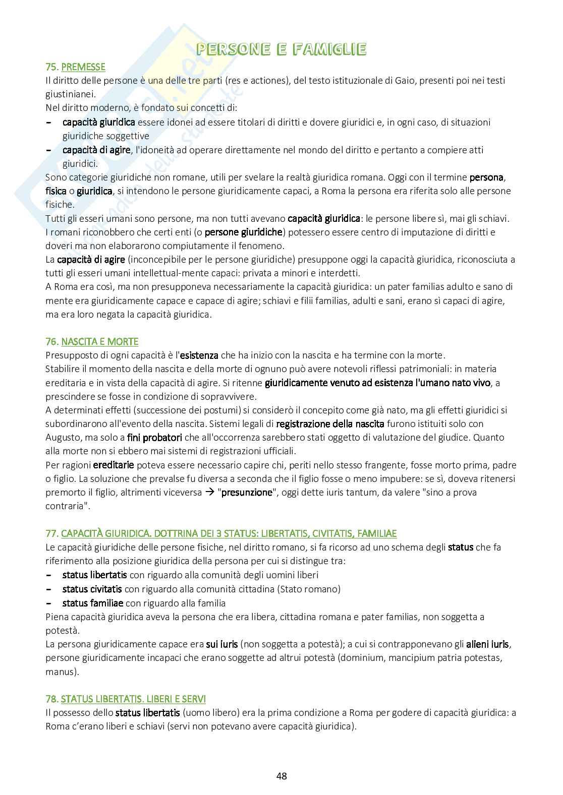Riassunto esame Diritto privato romano, Prof. Barbati Stefano, libro consigliato Istituzioni di diritto privato romano, Marrone Pag. 1