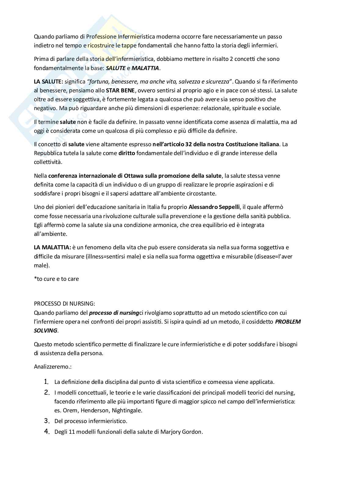 Principi dell'assistenza infermieristica Pag. 2