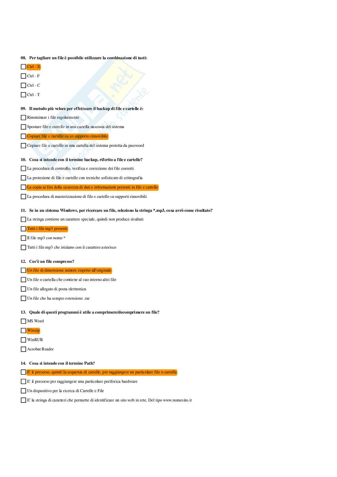 Paniere Informatica (2026) - Risposte multiple corrette Pag. 11