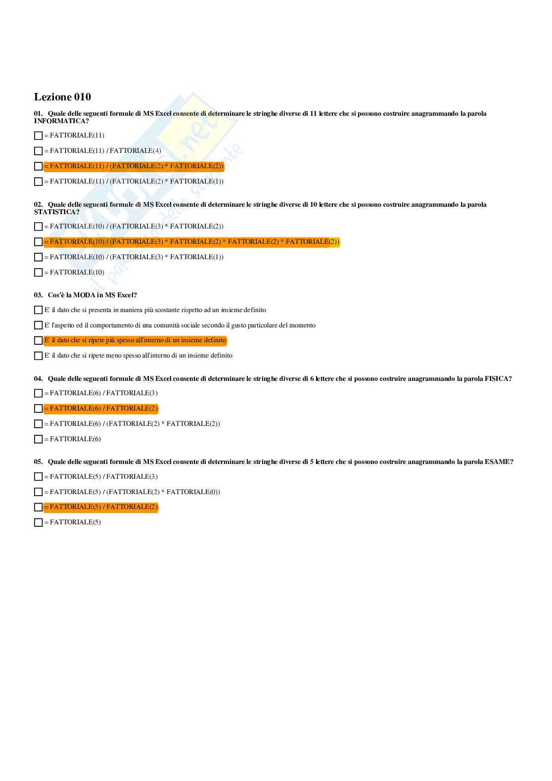 Paniere Informatica (2026) - Risposte multiple corrette Pag. 21