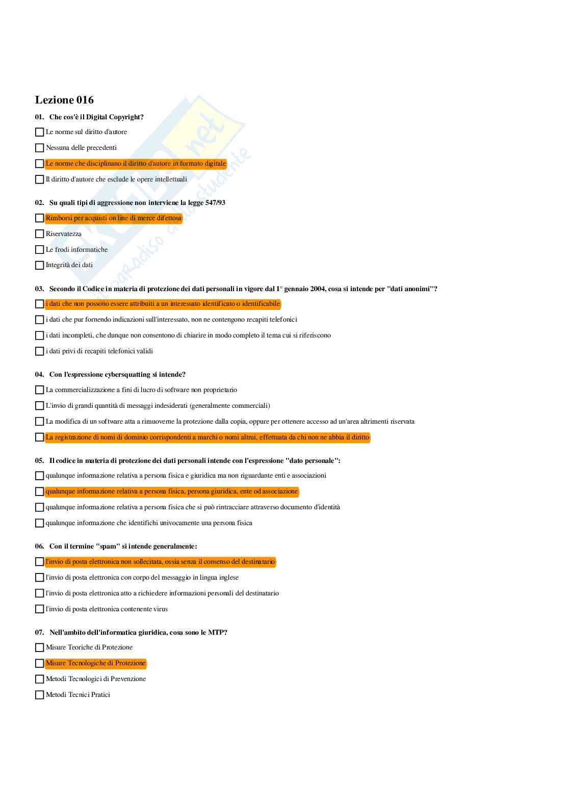Paniere Informatica (2026) - Risposte multiple corrette Pag. 31