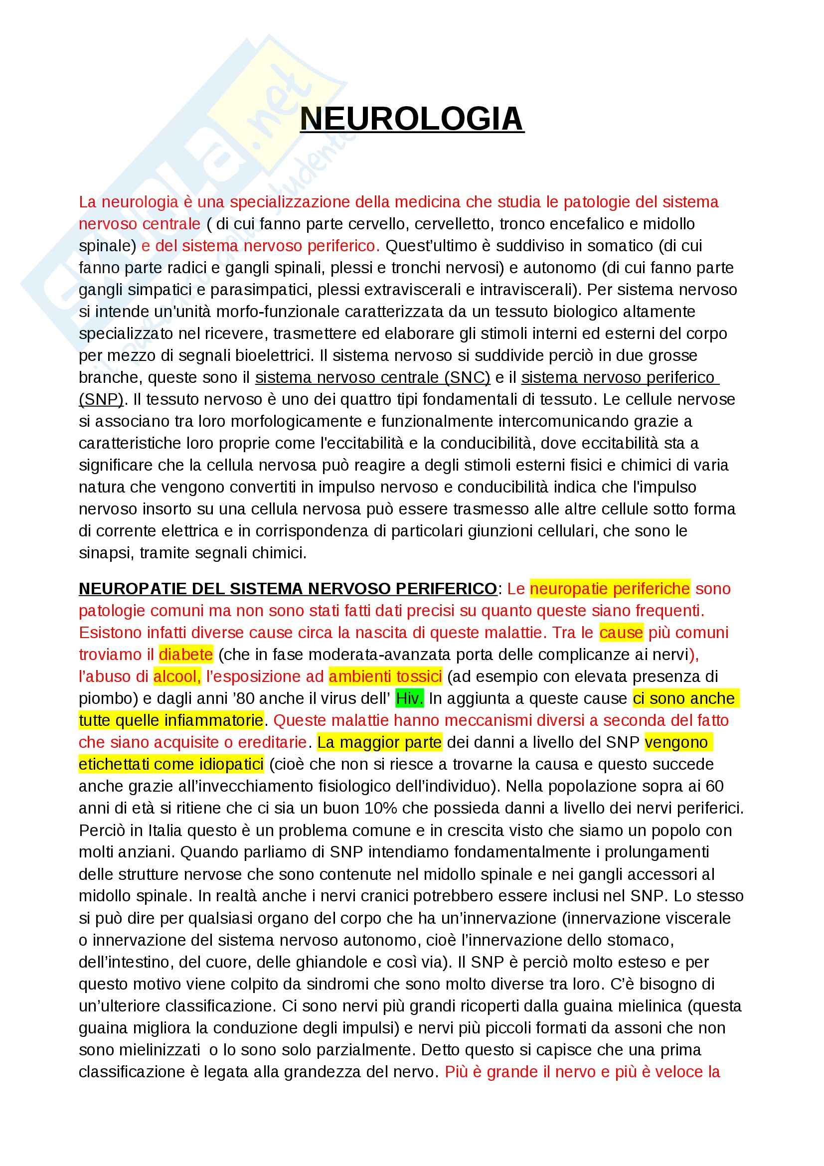 Neurologia - Appunti Pag. 1