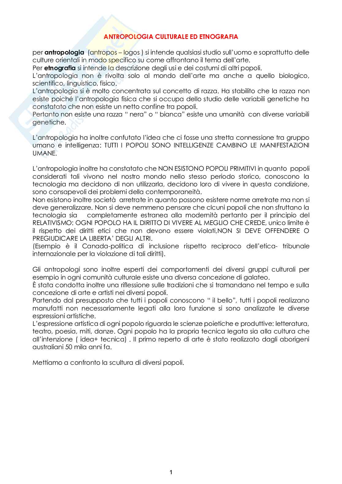 Antropologia Culturale riassunto lezioni - 54p. Pag. 2