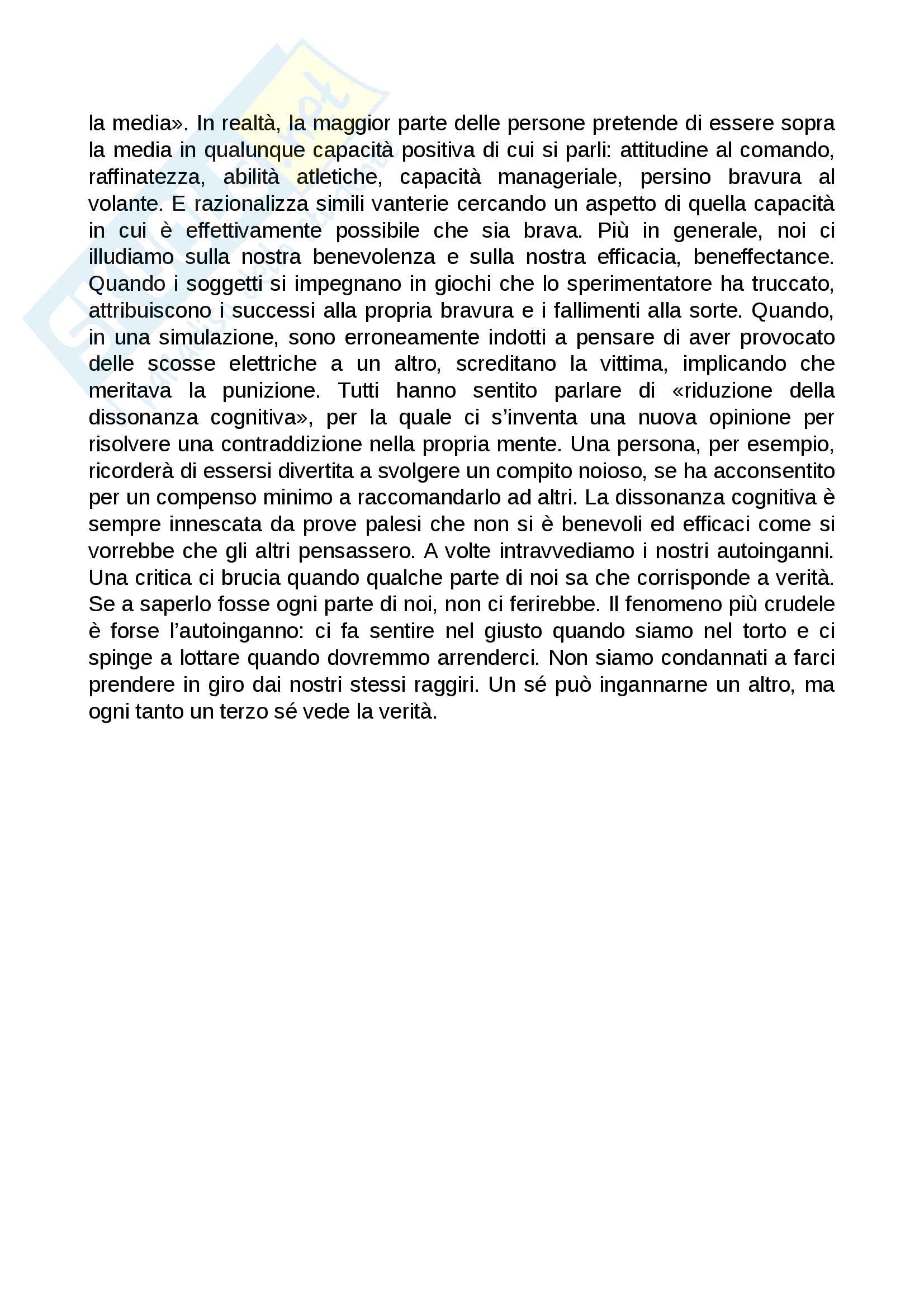 Riassunto esame filosofia della mente, Prof. Pietro Perconti. Testo consigliato Come funziona la mente, S. Pinker, cap 1, 2, 3, 6 Pag. 46