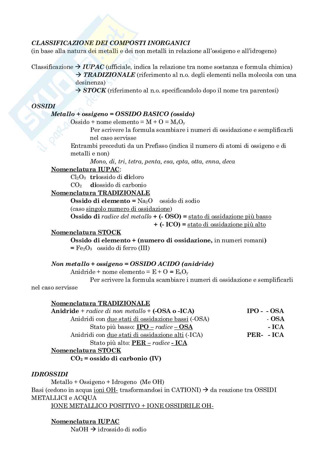 Appunti esame Chimica generale e inorganica - parte 2 Pag. 1