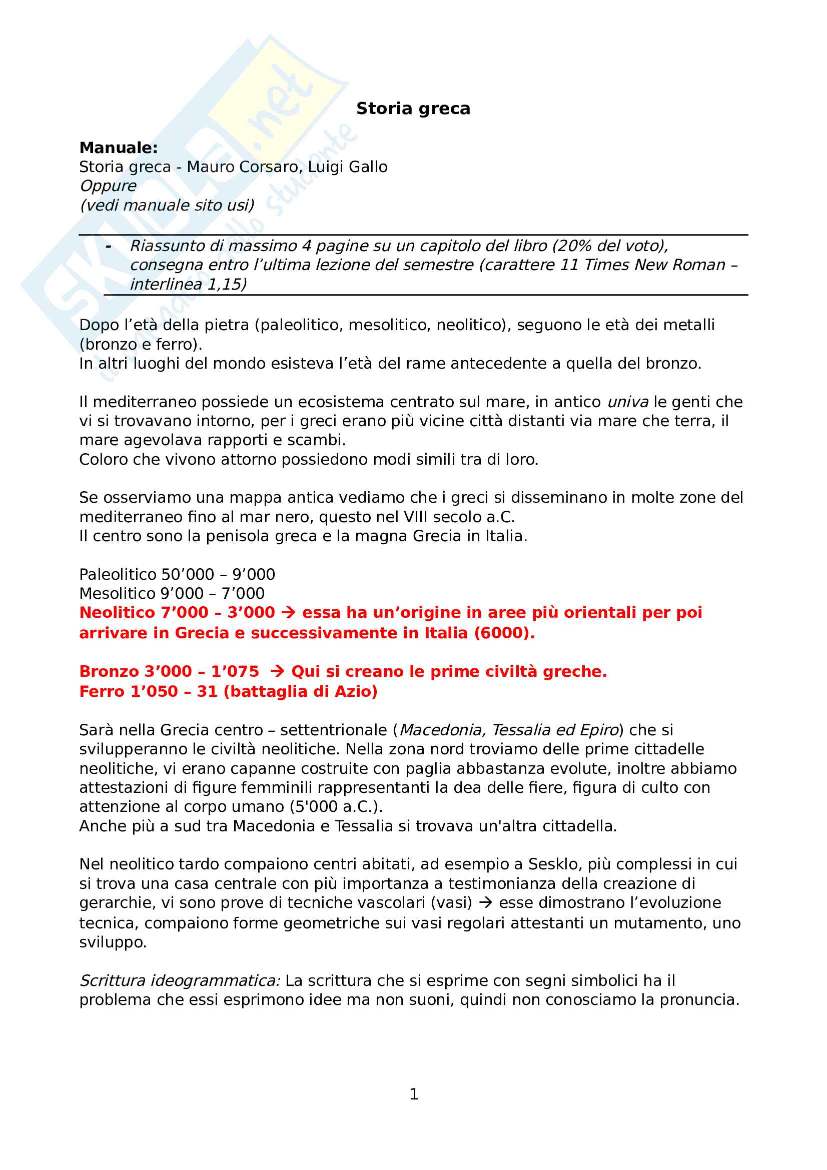 Storia greca antica Pag. 1