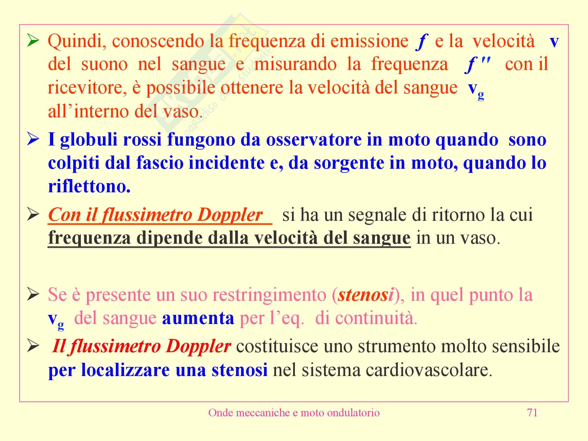 Fisica medica - onde meccaniche e moto ondulatorio Pag. 71