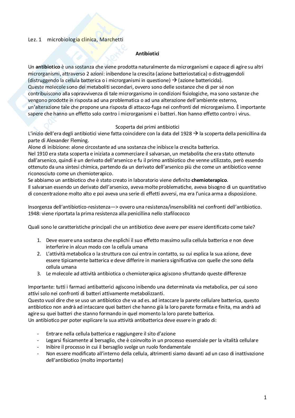 Metodologia diagnostica in microbiologia clinica  Pag. 1